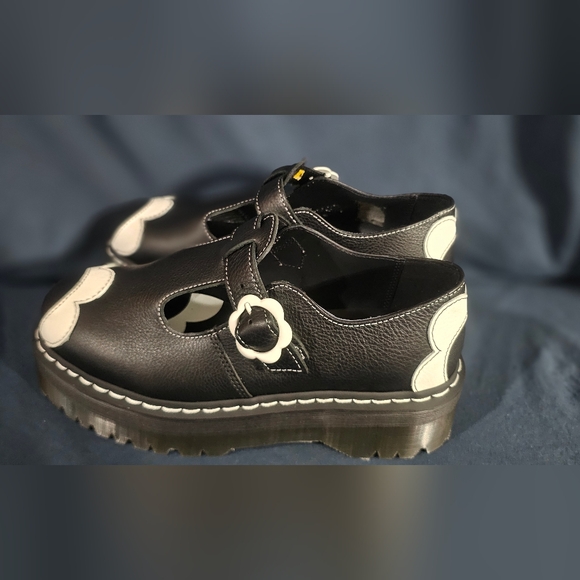 Dr. Martens Bethan Floral Platform Shoes Black White Women Size 10 New No Box - Picture 3 of 7
